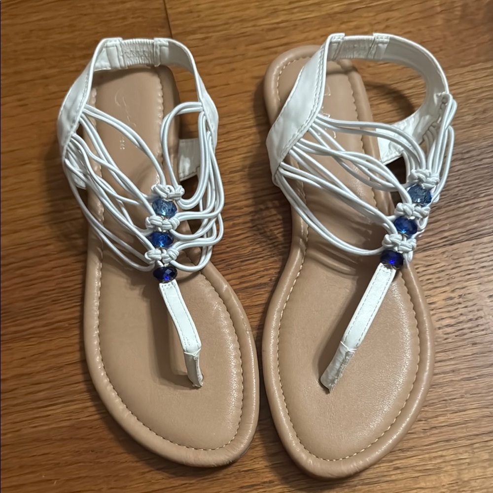 Comfort White and Blue Sandals